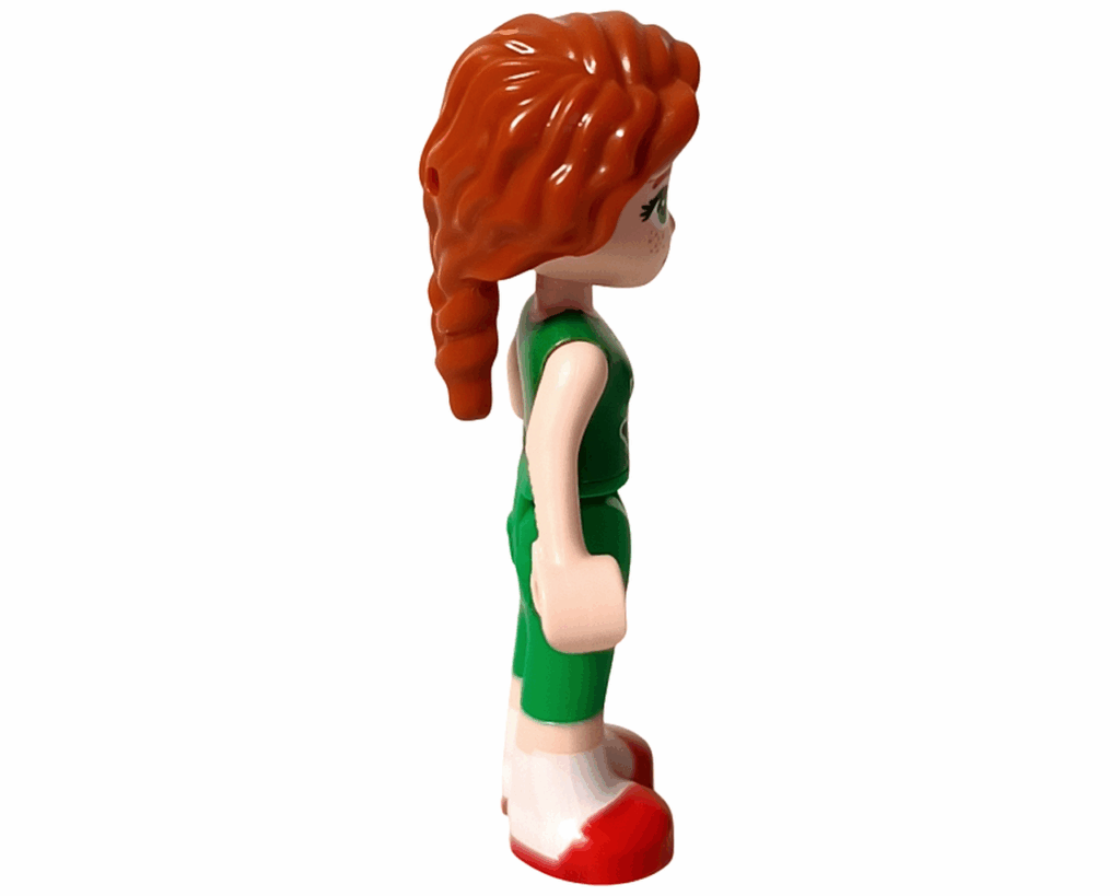 LEGO Friends 42668 オータム ミニドール右側。赤茶色の髪を後ろで編み込んだ姿。